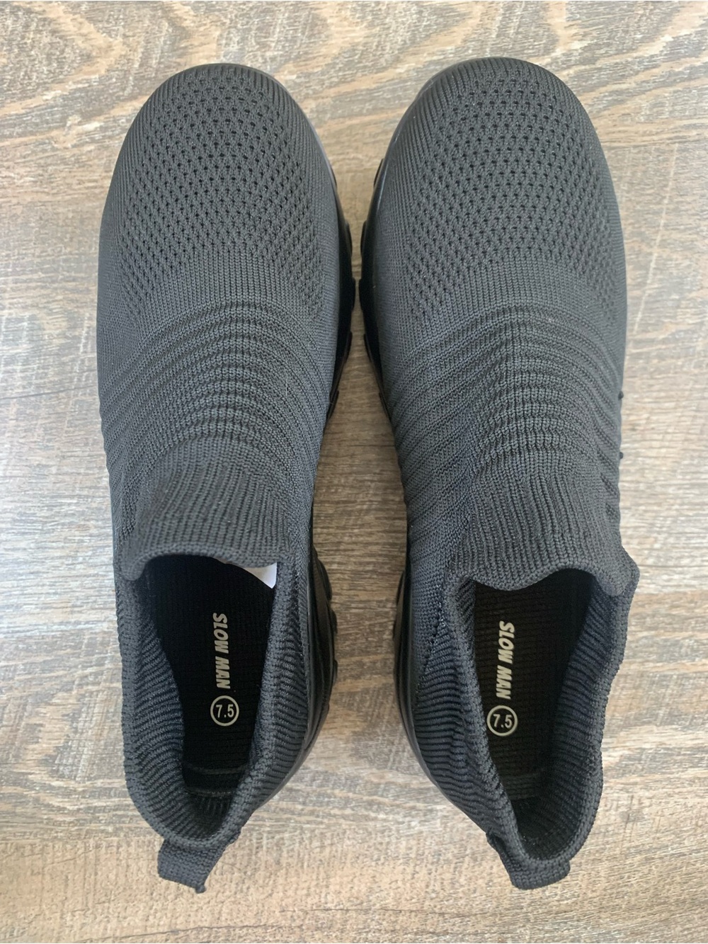 Men's Slip-On Knit Walking Shoes - Black